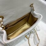 Chanel Flap Bag With CC Ball On Strap Mini Crossbody 6.7in/ 17cm White Gold Hardware For Women AS1786 - Image 7