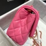 Chanel Flap Bag With CC Ball On Strap Mini Crossbody 6.7in/ 17cm Pink Gold Hardware For Women AS1786 - Image 3