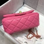 Chanel Flap Bag With CC Ball On Strap Mini Crossbody 6.7in/ 17cm Pink Gold Hardware For Women AS1786 - Image 5