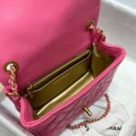 Chanel Flap Bag With CC Ball On Strap Mini Crossbody 6.7in/ 17cm Pink Gold Hardware For Women AS1786 - Image 9
