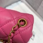 Chanel Flap Bag With CC Ball On Strap Mini Crossbody 6.7in/ 17cm Pink Gold Hardware For Women AS1786 - Image 10