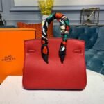 Hermes Birkin Red Semi Handstitched With Gold Toned Hardware For Women 30cm/11.8in - Image 5