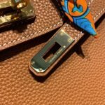Hermes Birkin Brown Semi Handstitched With Gold Toned Hardware For Women 30cm/11.8in - Image 4