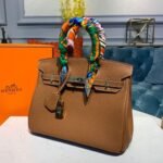 Hermes Birkin Brown Semi Handstitched With Gold Toned Hardware For Women 30cm/11.8in - Image 6