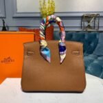 Hermes Birkin Brown Semi Handstitched With Gold Toned Hardware For Women 30cm/11.8in - Image 3