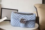 Gucci GG Marmont Small Matelassé Shoulder Bag Blue Sky 443497 - Image 2
