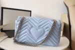 Gucci GG Marmont Small Matelassé Shoulder Bag Blue Sky 443497 - Image 6