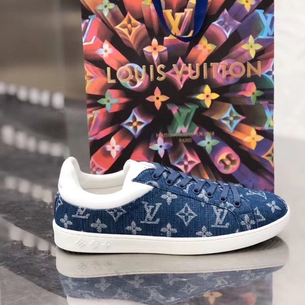 1376381587433014_.pic_hd__44567.1587800274.jpg Louis Vuitton Luxembourg Sneaker Monogram Canvas Blue For Women LV - Image 1
