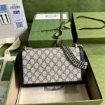 Gucci Dionysus Small Shoulder Bag 10in/ 25cm Beige/ Blue GG Supreme Canvas Antique Silver Hardware For Women 499623 K9GSN 4075 - Image 6