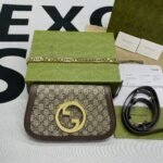 Gucci Blondie Medium Shoulder Bag 11in/ 28cm Beige/ Ebony GG Supreme Canvas Gold Hardware For Women 699268 K9GSG 8358 - Image 5