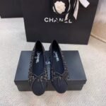 Chanel Ballerina Flats Tweed Black/Gold For Women, Women's Shoes G02819 K4311 - Image 2