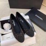 Chanel Ballerina Flats Tweed Black/Gold For Women, Women's Shoes G02819 K4311 - Image 5