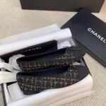 Chanel Ballerina Flats Tweed Black/Gold For Women, Women's Shoes G02819 K4311 - Image 7