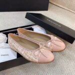 Chanel Ballerina Flats Tweed and Grosgrain Light Pink For Women, Women's Shoes G02819 - Image 8