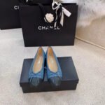 Chanel Ballerina Flats Blue For Women, Women's Shoes G02819