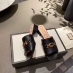 Gucci Gucci Zumi Slide Sandals Black For Women GG - Image 3