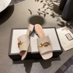 Gucci Gucci Zumi Slide Sandals Beige For Women GG - Image 3