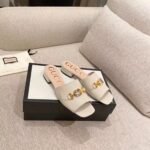 Gucci Gucci Zumi Slide Sandals Beige For Women GG - Image 4