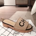 Chanel Woven Chain Cork Sandals Tweed Beige/Black For Women, Women's Shoes - Image 8