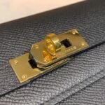 Hermes Kelly Wallet To Go Woc Black With Gold Toned Hardware Bag For Women 8.2in/21cm - Image 12