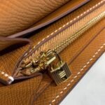 Hermes Kelly Wallet To Go Woc Brown With Gold Toned Hardware Bag For Women 8.2in/21cm - Image 19