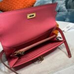 Hermes Kelly Wallet To Go Woc Pink With Gold Toned Hardware Bag For Women 8.2in/21cm - Image 8