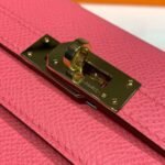 Hermes Kelly Wallet To Go Woc Pink With Gold Toned Hardware Bag For Women 8.2in/21cm - Image 16