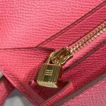 Hermes Kelly Wallet To Go Woc Pink With Gold Toned Hardware Bag For Women 8.2in/21cm - Image 12