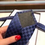 Gucci GG Pattern Silk Tie Navy Blue GG Men Tie ‎456520 4B002 4168 - Image 3
