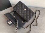 Chanel Small Classic Handbag Silver Toned Hardware Black A01113 - Image 7