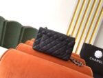 Chanel Small Classic Handbag Silver Toned Hardware Black A01113 - Image 5