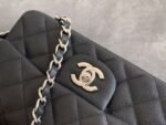 Chanel Small Classic Handbag Silver Toned Hardware Black A01113 - Image 6