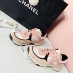 Chanel Nylon Trainer Sneakers Light Pink/White For Women, Women's Shoes - Image 4