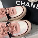 Chanel Nylon Trainer Sneakers Light Pink/White For Women, Women's Shoes - Image 5