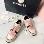 Chanel Nylon Trainer Sneakers Light Pink/White For Women, Women's Shoes - Image 9