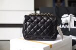 Chanel Classic Flap Bag Mini Crossbody 6.7in/ 17cm Black Gold Hardware For Women - Image 7