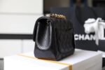 Chanel Classic Flap Bag Mini Crossbody 6.7in/ 17cm Black Gold Hardware For Women - Image 8