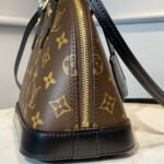 Louis Vuitton Alma BB Top Handle Bag 9.8in/ 24cm Brown Monogram Canvas Gold Hardware For Women - Image 4