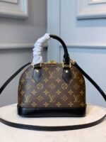 Louis Vuitton Alma BB Top Handle Bag 9.8in/ 24cm Brown Monogram Canvas Gold Hardware For Women - Image 3