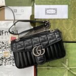 Gucci GG Marmont Small Shoulder Bag Black 443497 UM8AN 1000 - Image 6