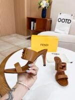 Fendi Baguette Brown Heels For Women - Image 7