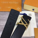 Louis Vuitton LV Malletier Belt Epi Gold Toned Hardware LV Women Belt  - Image 2