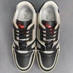 Louis Vuitton Trainer Sneaker Mix Of Materials Black For Men LV - Image 2