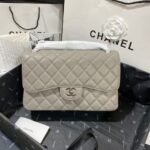 Chanel Classic Large Crossbody Bag 11.8in/ 30cm Grey Silver Hardware For Women - Image 2