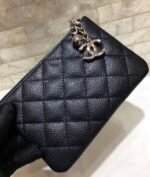 Chanel CO-CO Classic Mini Pouch Wallet 14cm/5.5in Gold Toned Hardware For Women Black - Image 2