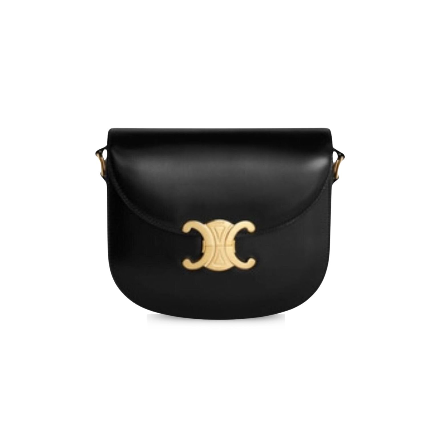 xr:d:DAGBeGYKeuI:886,j:6896561473939148528,t:24041114 Celine Teen Besace Triomphe Black 110413BF4.38NO - Image 1