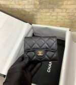 Chanel CO-CO Classic Card Holder 11cm/4.4in Gold Hardware For Women Black - Image 2