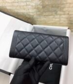 Chanel CO-CO Long Flap Wallet 19.5cm/7.7in Gold Hardware For Women Black - Image 2