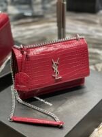 Saint Laurent Sunset Medium Chain Bag Red - Image 2
