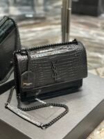 Saint Laurent Sunset Medium Chain Bag Black 442906DND0U1000 - Image 2